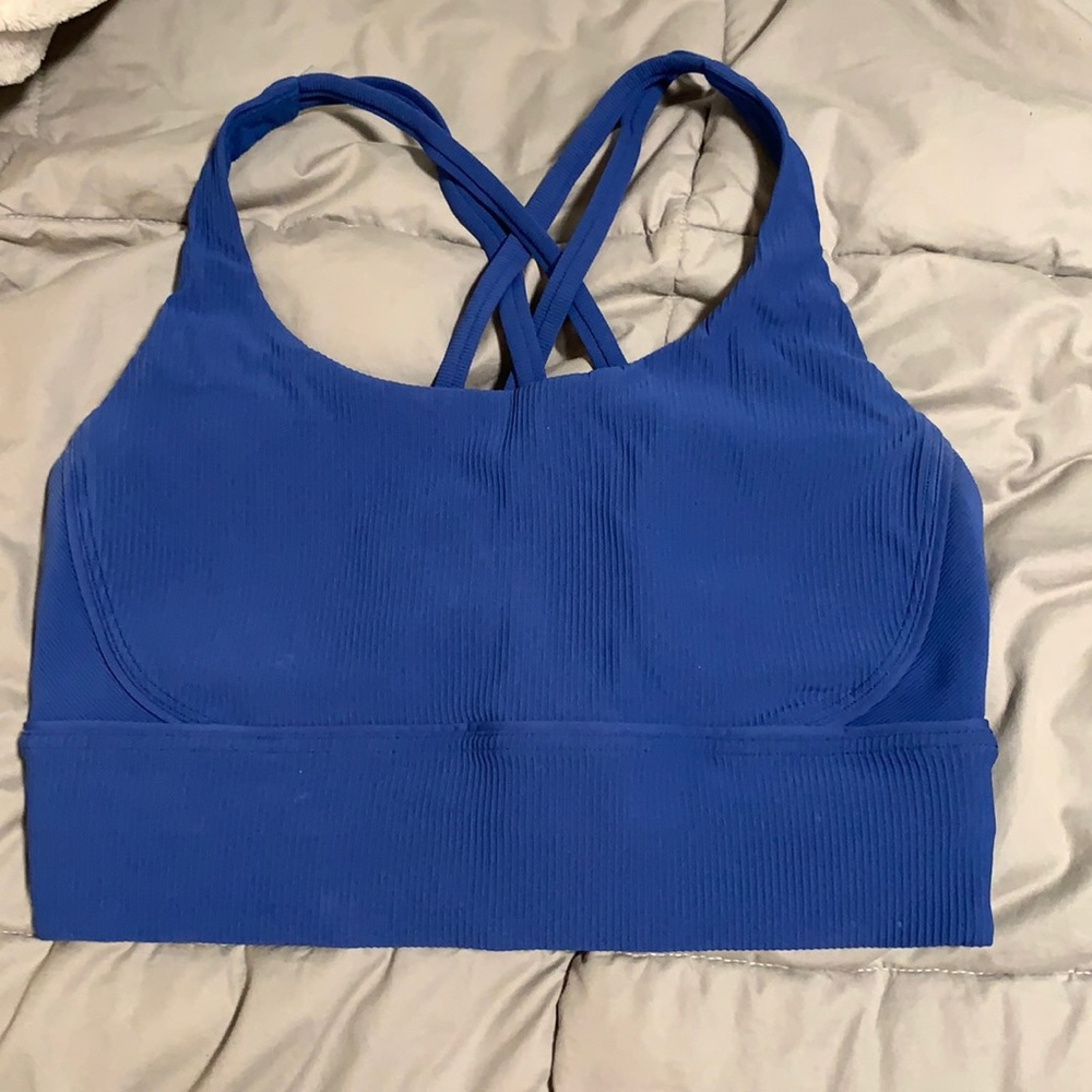 ROYAL BLUE ENERGY RIBBED LONGLINE LULULEMON BRA!
